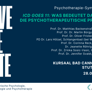 Ticket Symposium “ICD goes 11: Was bedeutet das für die psychotherapeutische Praxis?” | 28.06.2024 | Kursaal Stuttgart